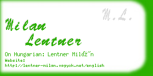 milan lentner business card